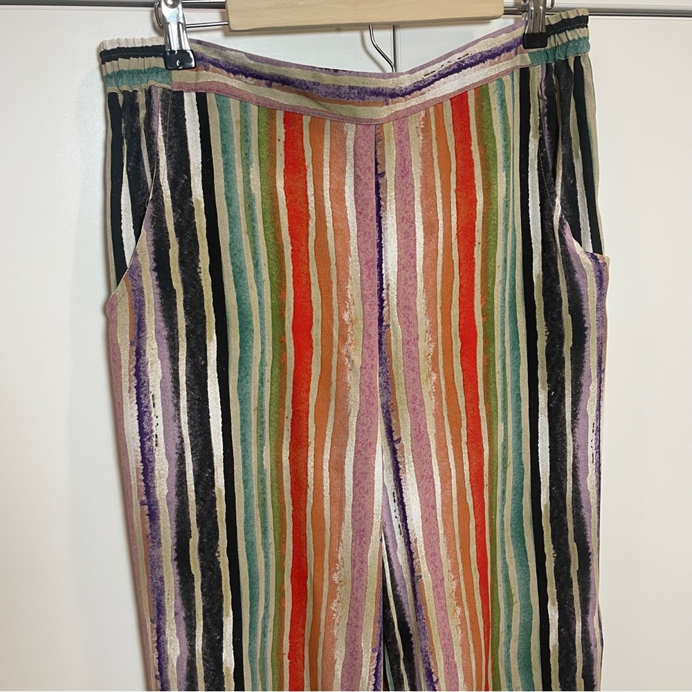 Peck & Peck Striped Wide-Leg Pants Size Large - Picture 4 of 8
